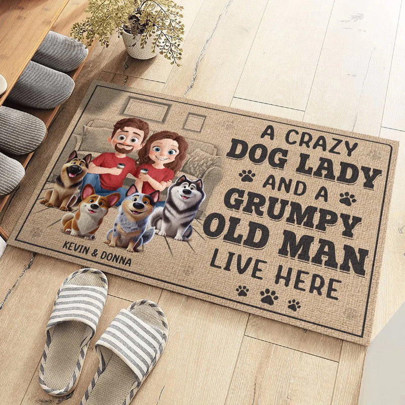 Messy House, Happy Dogs - Dog Personalized Custom Home Decor Decorative Mat - House Warming Gift For Pet Owners, Pet Lovers