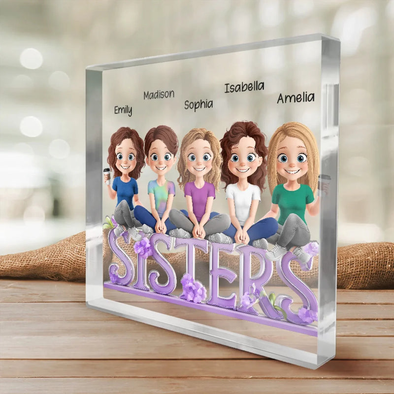 We Go Together Like Coffee And Donuts - Bestie Personalized Custom Square Shaped Acrylic Plaque - Gift For Best Friends, BFF, Sisters