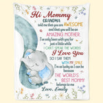 The World's Best Mommy - Family Personalized Custom Blanket - Mother's Day, Baby Shower Gift, Gift For New Moms, Mom
