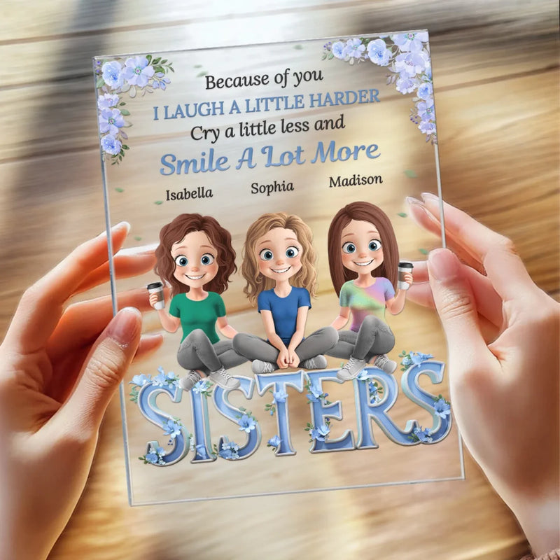 Besties Make The World A Happier Place - Bestie Personalized Custom Rectangle Shaped Acrylic Plaque - Gift For Best Friends, BFF, Sisters