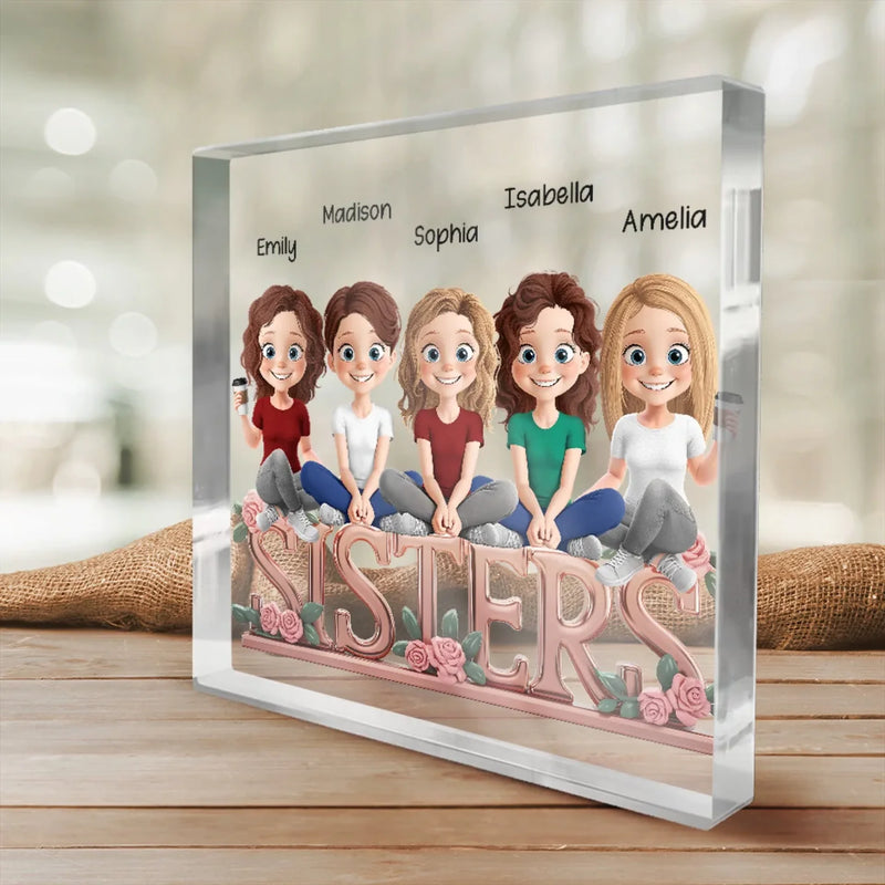 Real Queens Fix Each Other’s Crowns - Bestie Personalized Custom Square Shaped Acrylic Plaque - Gift For Best Friends, BFF, Sisters