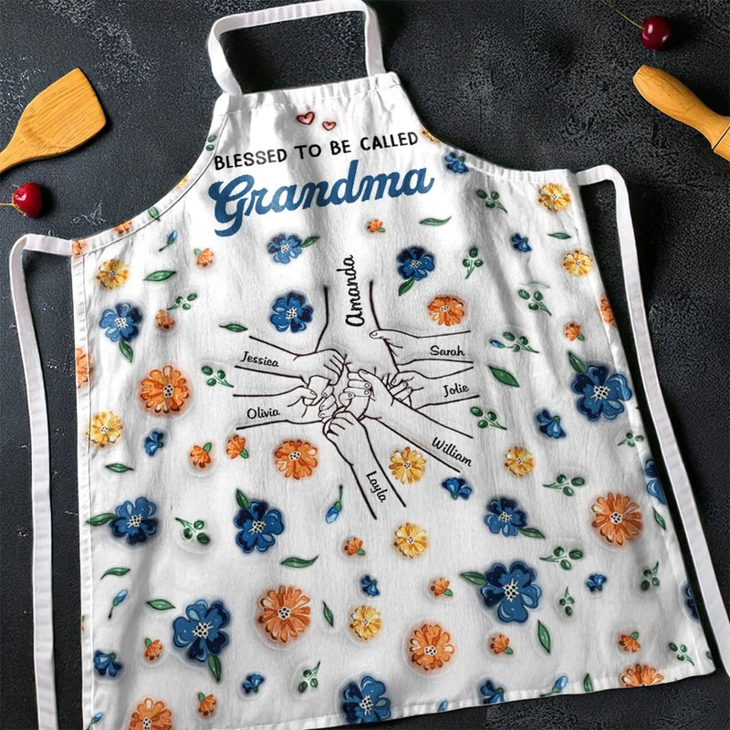 Grandma’s Kitchen, Filled With Love - Family Personalized Custom 3D Inflated Effect Printed Apron - Mother's Day, Gift For Mom, Grandma