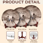 Side By Side, We’re Unstoppable - Couple Personalized Custom Ceramic Plate - Gift For Couple
