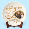 Custom Photo All My Heart, All My Love - Couple Personalized Custom Ceramic Plate - Gift For Husband Wife, Anniversary