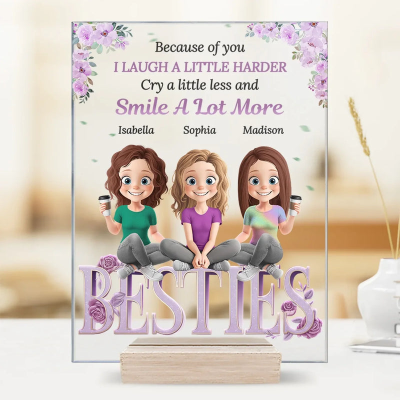 Together, Always Stronger - Bestie Personalized Custom Rectangle Shaped Acrylic Plaque - Gift For Best Friends, BFF, Sisters