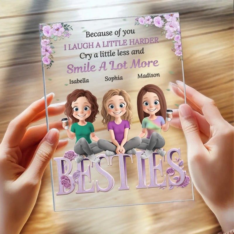 Together, Always Stronger - Bestie Personalized Custom Rectangle Shaped Acrylic Plaque - Gift For Best Friends, BFF, Sisters