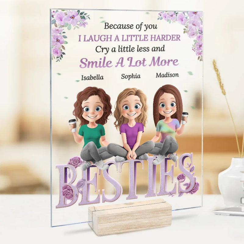 Together, Always Stronger - Bestie Personalized Custom Rectangle Shaped Acrylic Plaque - Gift For Best Friends, BFF, Sisters