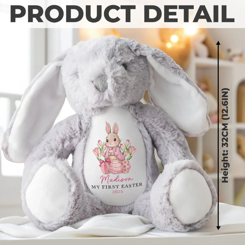 My First Easter - Family Personalized Custom Easter Bunny Plush - Easter Gift For Family Members