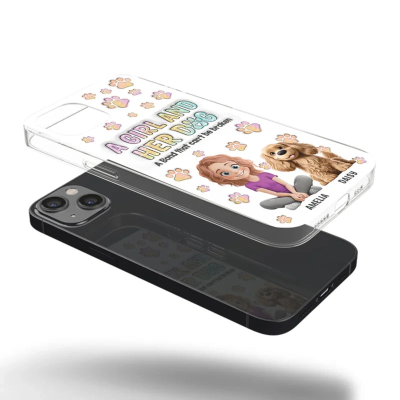 Paws, Love & Unbreakable Bonds - Dog Personalized Custom 3D Inflated Effect Printed Clear Phone Case - Gift For Pet Owners, Pet Lovers
