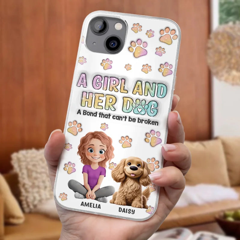 Paws, Love & Unbreakable Bonds - Dog Personalized Custom 3D Inflated Effect Printed Clear Phone Case - Gift For Pet Owners, Pet Lovers