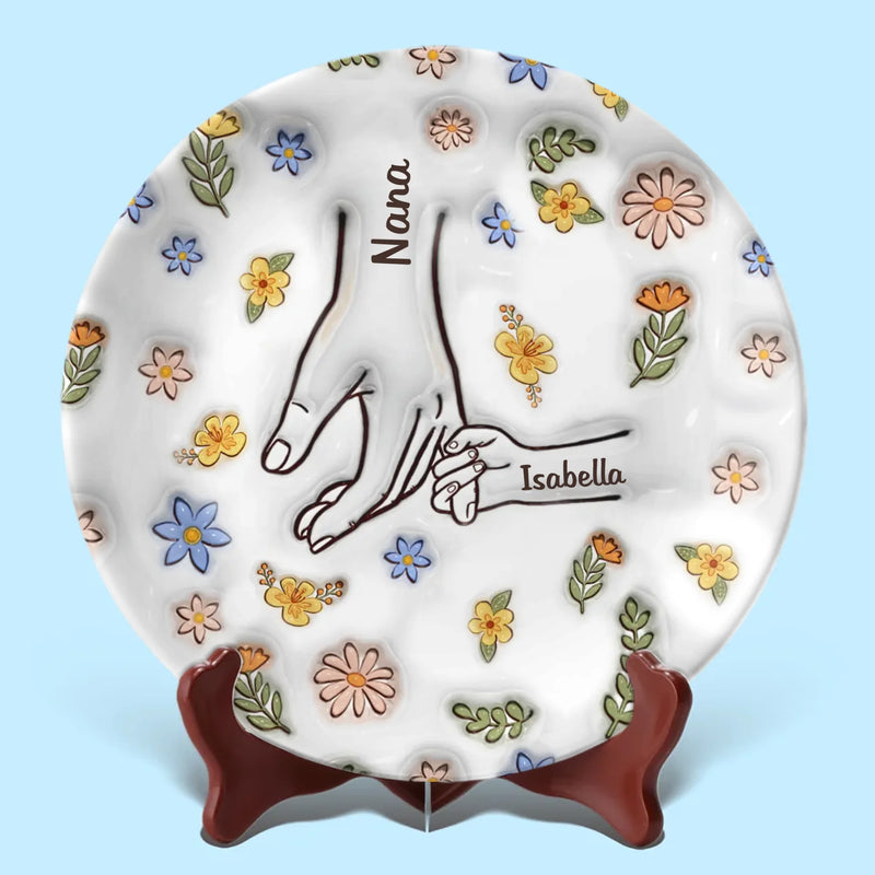 Love Grows Best In A Happy Family - Family Personalized Custom 3D Inflated Effect Printed Ceramic Plate - Mother's Day, Gift For Mom, Grandma