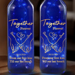 From This Moment, Till Forever - Couple Personalized Custom Blue Bottle Lamp - Gift For Couple, Husband, Wife