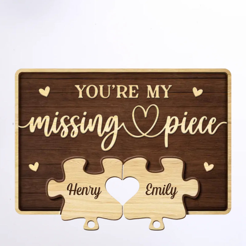Together, We Complete The Puzzle Of Love - Couple Personalized Custom Acrylic Puzzle Key Holder - House Warming Gift For For Husband Wife, Anniversary