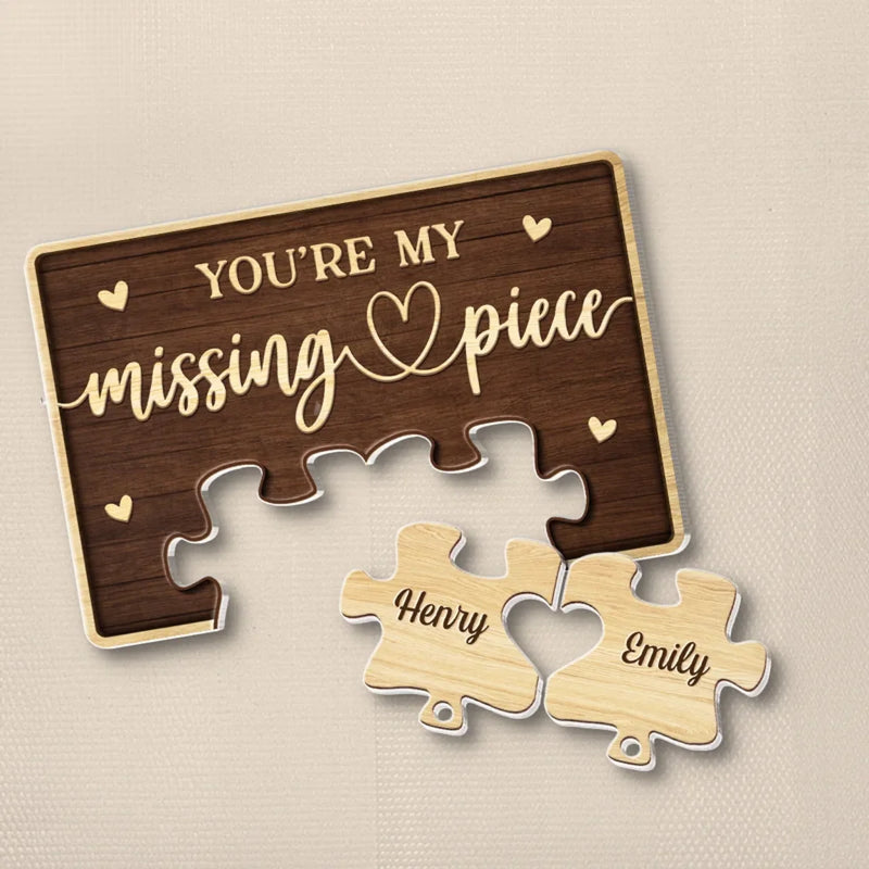 Together, We Complete The Puzzle Of Love - Couple Personalized Custom Acrylic Puzzle Key Holder - House Warming Gift For For Husband Wife, Anniversary