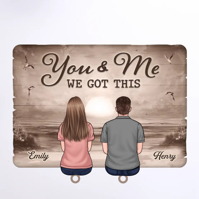 Wherever You Are, I’m Home - Couple Personalized Custom Acrylic Puzzle Key Holder - House Warming Gift For For Husband Wife, Anniversary