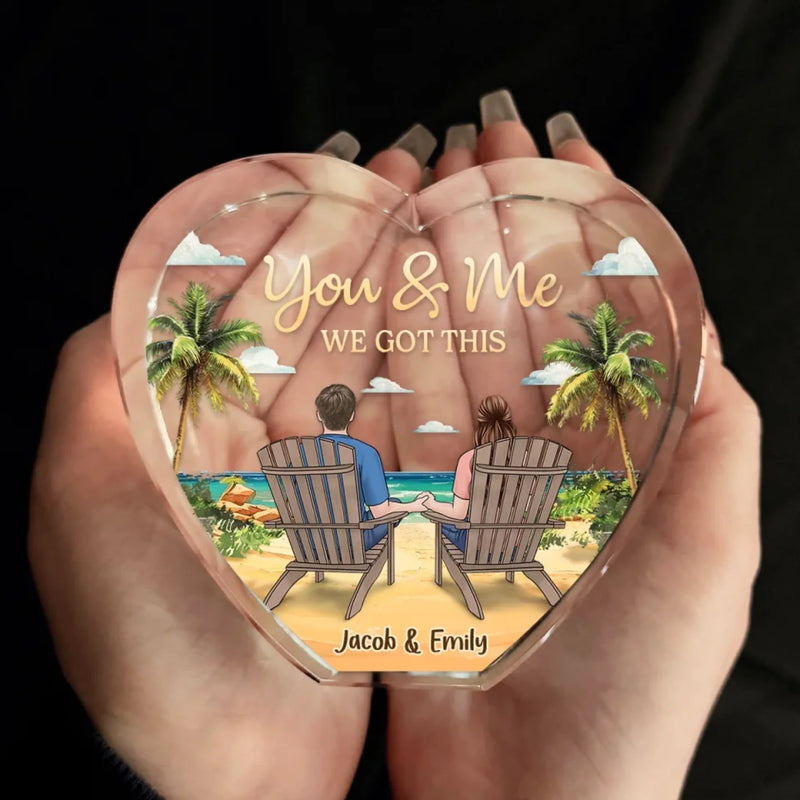 Happiness Is Being Together - Couple Personalized Custom 3D Crystal Heart Shaped - Gift For Husband Wife, Anniversary