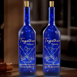From This Moment, Till Forever - Couple Personalized Custom Blue Bottle Lamp - Gift For Couple, Husband, Wife
