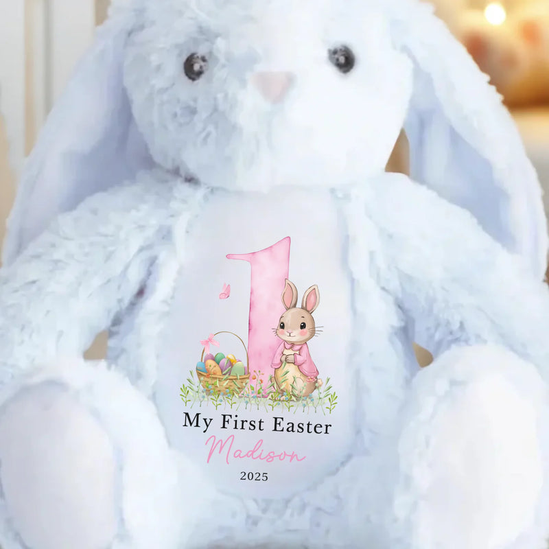 Bunny Trails Lead To Happiness - Family Personalized Custom Easter Bunny Plush - Easter Gift For Baby Kids, Newborn Baby
