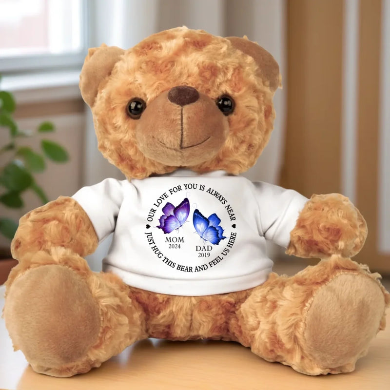When You Miss Me, Hold Me Close - Memorial Personalized Custom Teddy Bear Plush - Sympathy Gift For Family Members