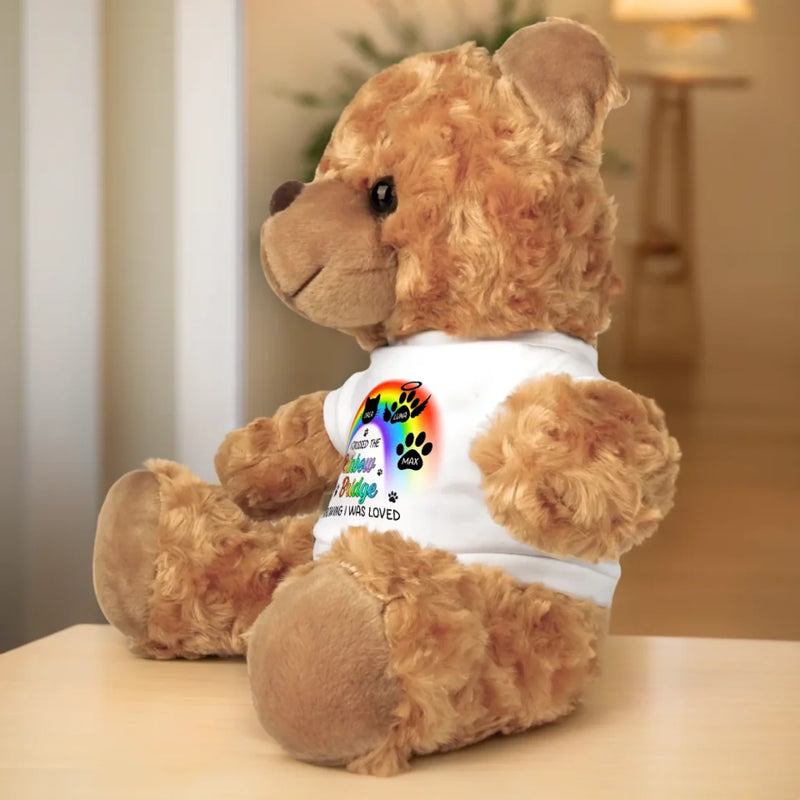 Love Lives On In Every Hug - Memorial Personalized Custom Teddy Bear Plush - Sympathy Gift For Pet Owners, Pet Lovers