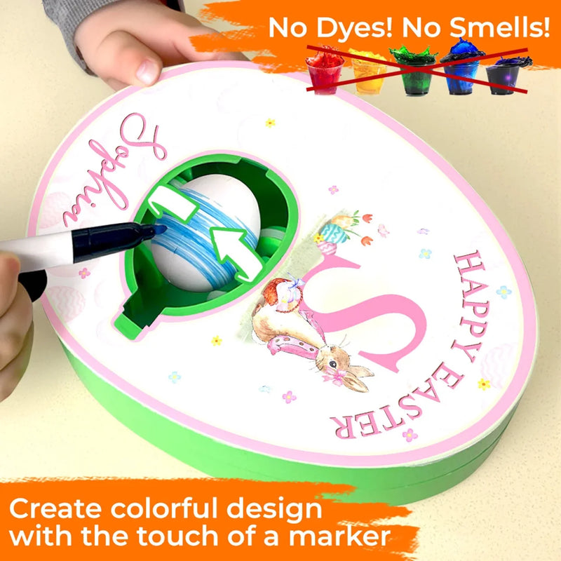 Eggstra Special for You - Family Personalized Custom Easter Egg Decorating Kit, Egg Spinner Machine With Markers - Easter Gift For Family Members
