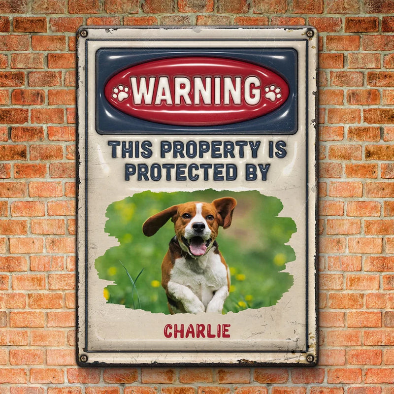 Custom Photo Trespassers Will Be Licked - Dog & Cat Personalized Custom 3D Inflated Effect Printed Home Decor Metal Sign - House Warming Gift For Pet Owners, Pet Lovers