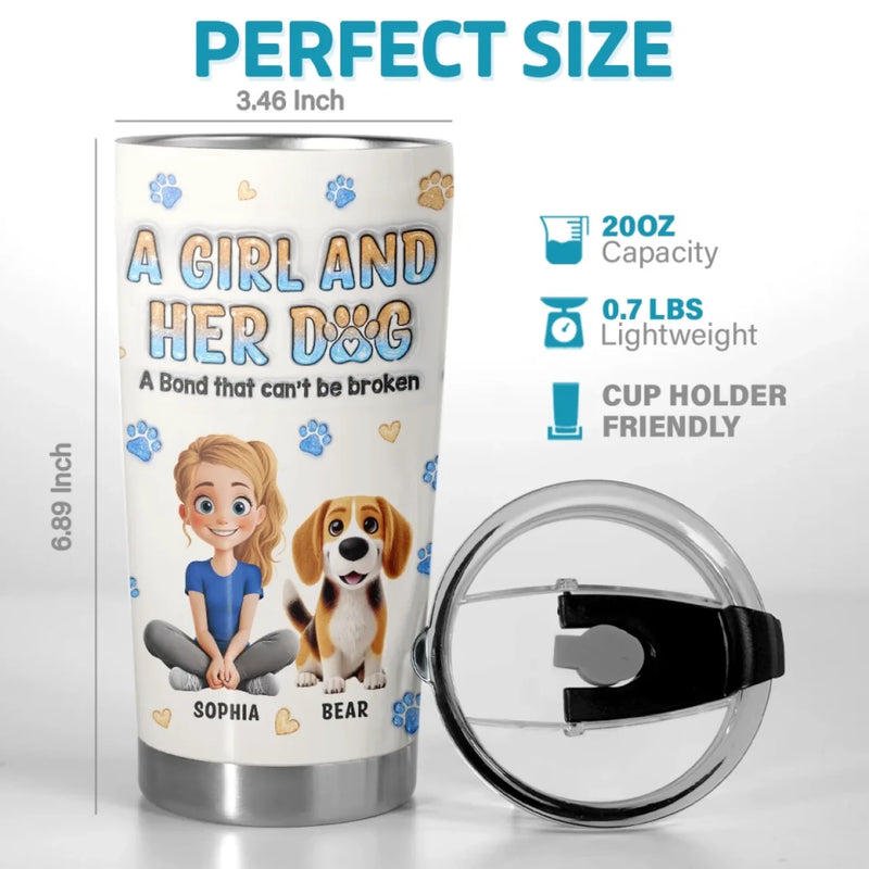 Fluffy Hugs & Wagging Tails - Dog Personalized Custom 3D Inflated Effect Printed Tumbler - Gift For Pet Owners, Pet Lovers