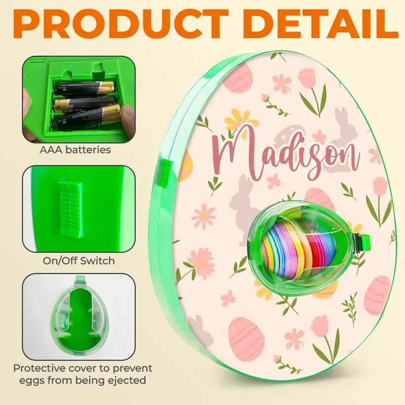 Crack Open The Fun - Family Personalized Custom Easter Egg Decorating Kit, Egg Spinner Machine With Markers - Easter Gift For Family Members