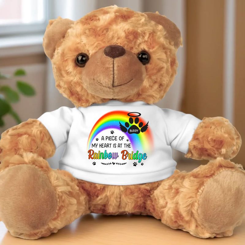 Love Lives On In Every Hug - Memorial Personalized Custom Teddy Bear Plush - Sympathy Gift For Pet Owners, Pet Lovers