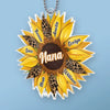 Together, We Bloom With Love - Family Personalized Custom Car Ornament - Acrylic Custom Shaped - Mother's Day, Gift For Mom, Grandma