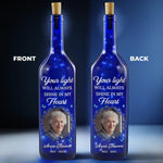 Custom Photo You Will Always Be Part Of Me - Memorial Personalized Custom Blue Bottle Lamp - Sympathy Gift For Family
