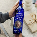 Custom Photo You Will Always Be Part Of Me - Memorial Personalized Custom Blue Bottle Lamp - Sympathy Gift For Family