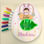 A Bunny’s Love For Easter - Family Personalized Custom Easter Egg Decorating Kit, Egg Spinner Machine With Markers - Easter Gift For Family