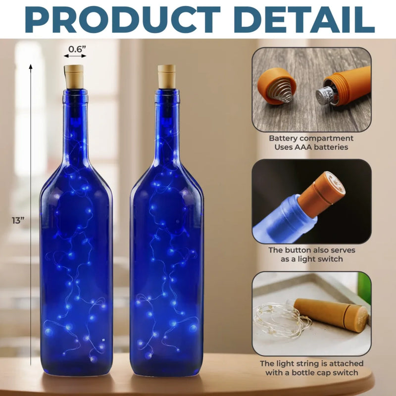 A Soul At Peace, A Love That Never Ends - Memorial Personalized Custom Blue Bottle Lamp - Sympathy Gift For Family Members