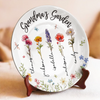 Where Every Petal Tells A Story - Family Personalized Custom Ceramic Plate - Mother's Day, Gift For Mom, Grandma