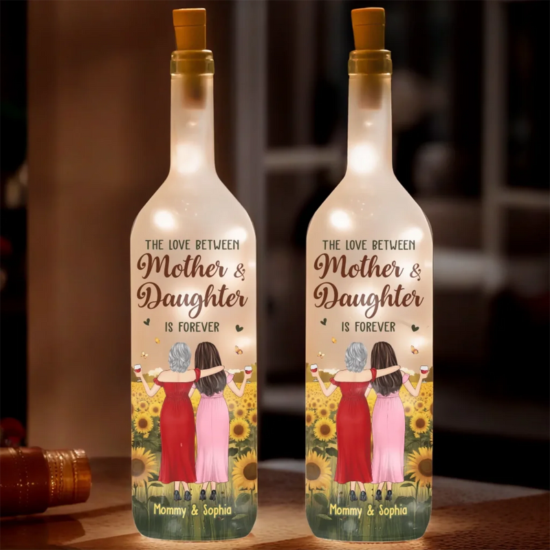 A Love Link That Never Fades - Family Personalized Custom Bottle Lamp - Mother's Day, Gift For Mom, Daughter