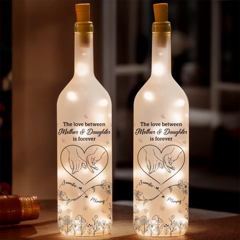 First My Mother, Forever My Friend - Family Personalized Custom Bottle Lamp - Mother's Day, Gift For Mom, Daughter
