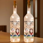 The Love Between Mother & Daughter Knows No Distance - Family Personalized Custom Bottle Lamp - Mother's Day, Gift For Mom, Daughter