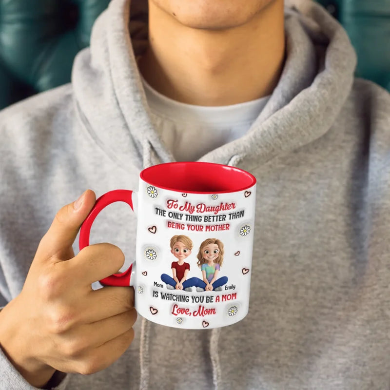 The Joys Of Motherhood - Family Personalized Custom 3D Inflated Effect Printed Accent Mug - Mother's Day, Gift For Mom, Daughter