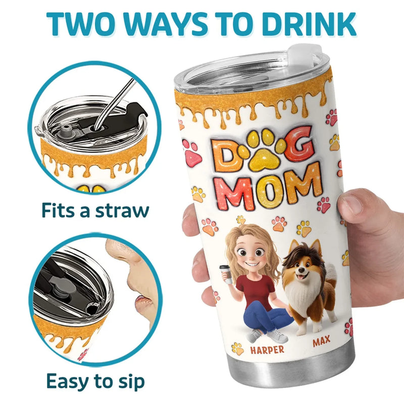 Fur Babies, Forever - Dog Personalized Custom 3D Inflated Effect Printed Tumbler - Gift For Pet Owners, Pet Lovers