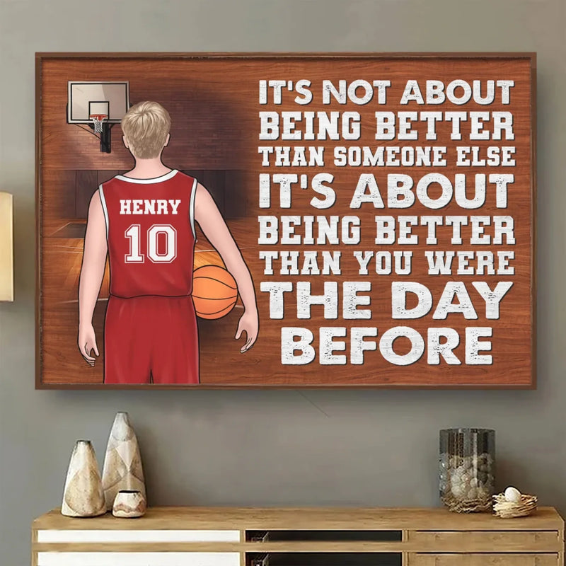 Chase Progress, Not Perfection - Personalized Custom Horizontal Poster - Gift For Sport Lovers, Sport Players