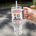 A Bond That Lasts Generations - Family Personalized Custom 3D Inflated Effect Printed 40 Oz Stainless Steel Tumbler With Handle - Mother's Day, Gift For Mom, Daughter, New Moms
