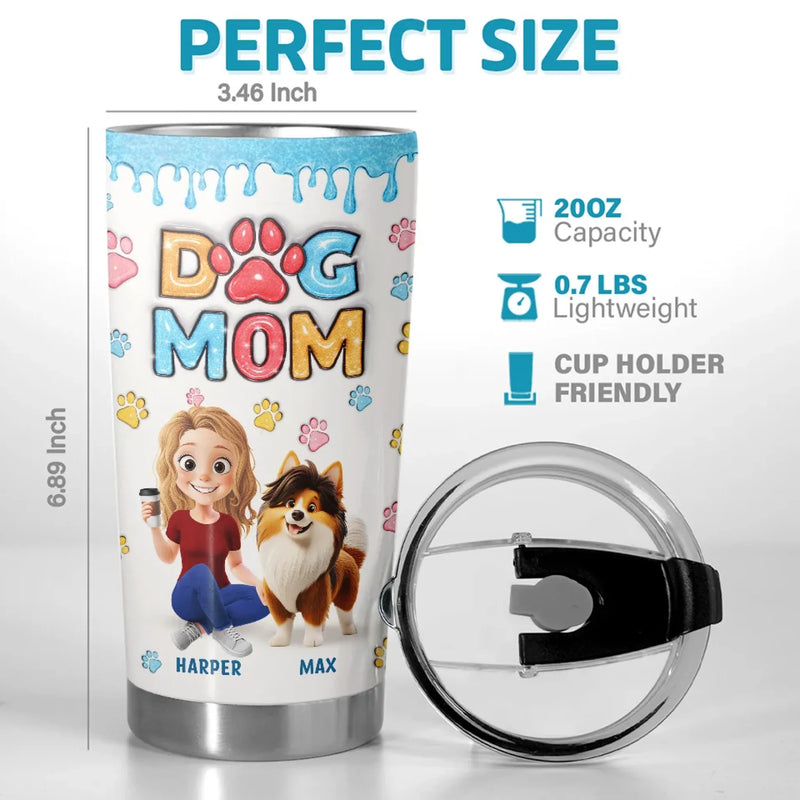 Pawsitively The Best - Dog Personalized Custom 3D Inflated Effect Printed Tumbler - Gift For Pet Owners, Pet Lovers