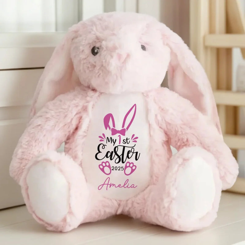 Ears Full Of Joy, Heart Full Of Love - Family Personalized Custom Easter Bunny Plush - Easter Gift For Baby, Kids, New Moms