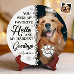 Custom Photo Your Paw Prints Are Forever On My Heart - Memorial Personalized Custom Ceramic Plate - Sympathy Gift For Dog Lovers, Pet Owners