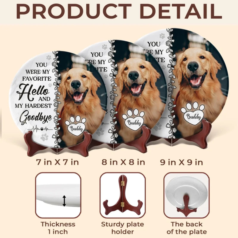 Custom Photo Your Paw Prints Are Forever On My Heart - Memorial Personalized Custom Ceramic Plate - Sympathy Gift For Pet Owners, Pet Lovers
