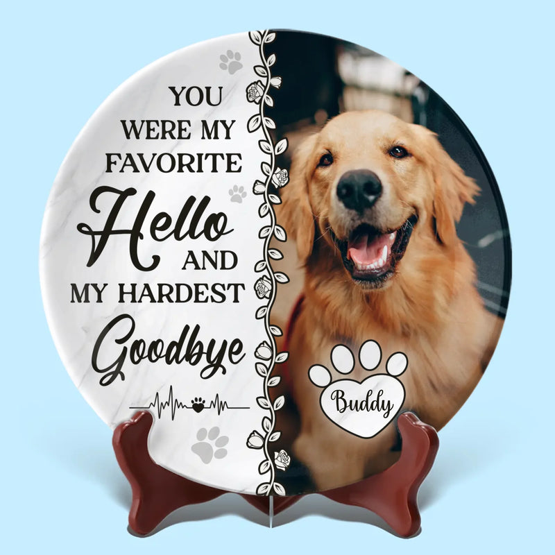 Custom Photo Your Paw Prints Are Forever On My Heart - Memorial Personalized Custom Ceramic Plate - Sympathy Gift For Pet Owners, Pet Lovers