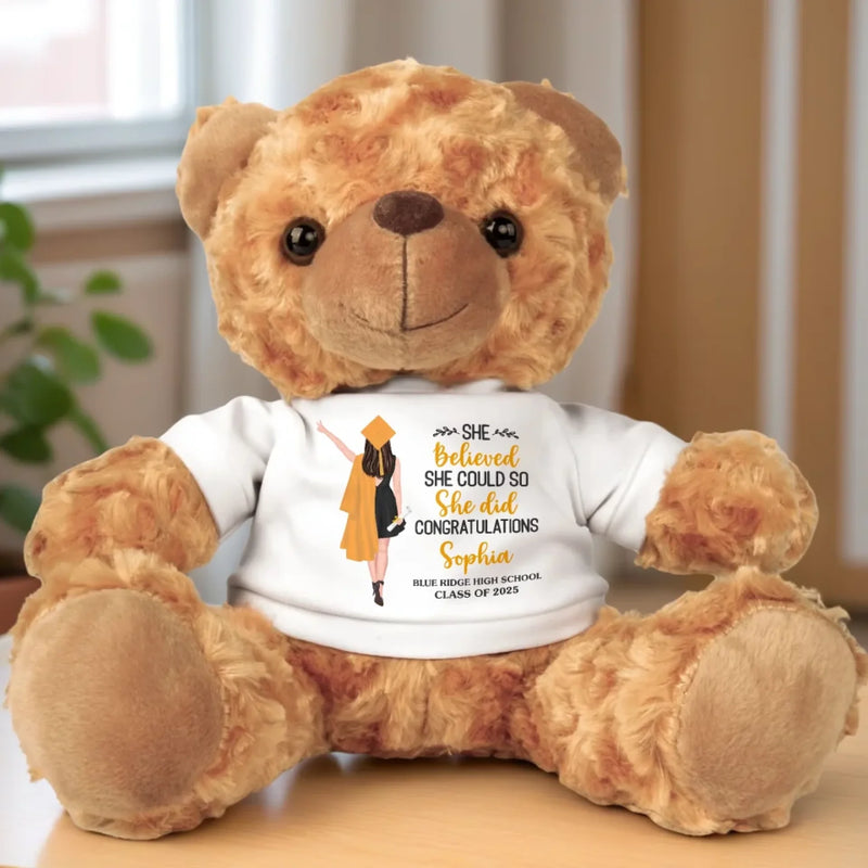 Wherever You Go, Go With All Your Heart - Family Personalized Custom Teddy Bear Plush - Graduation Gift For Family Members, Siblings, Brothers, Sisters