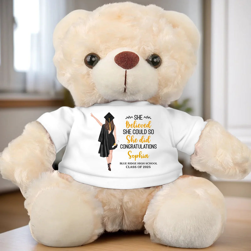 Wherever You Go, Go With All Your Heart - Family Personalized Custom Teddy Bear Plush - Graduation Gift For Family Members, Siblings, Brothers, Sisters