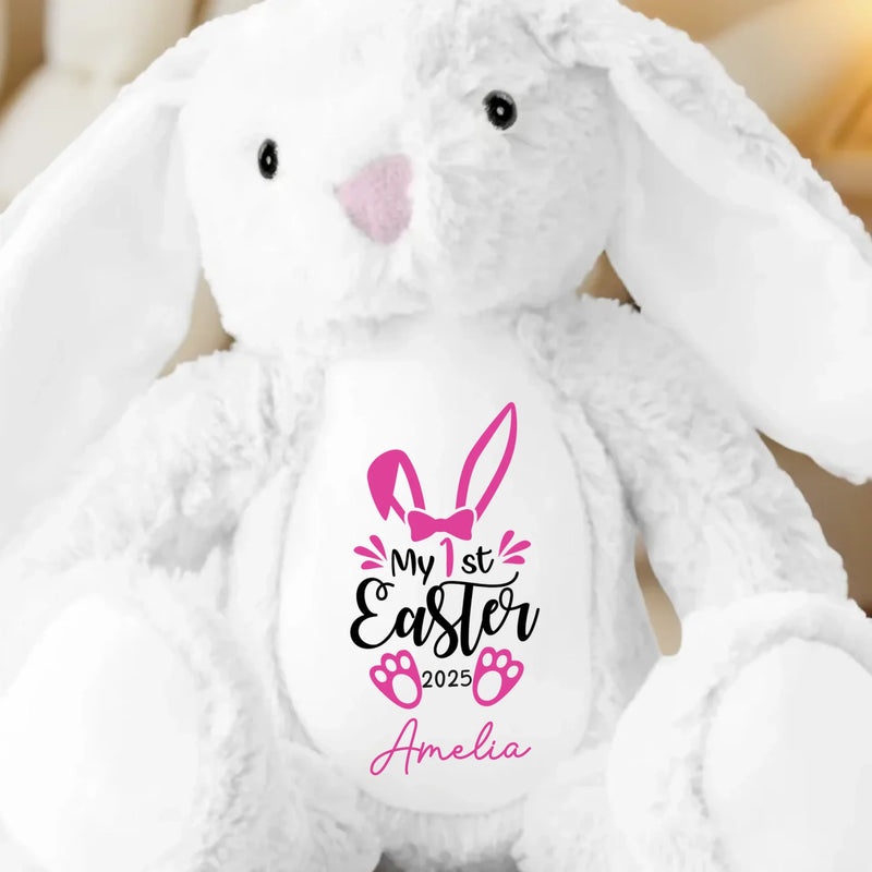 Ears Full Of Joy, Heart Full Of Love - Family Personalized Custom Easter Bunny Plush - Easter Gift For Baby, Kids, New Moms